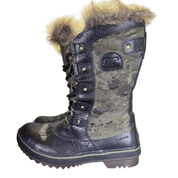 Sorel Torfino II Winter Boots Camo/Hiker Green Women's Size 6.5 US - Picture 1 of 11